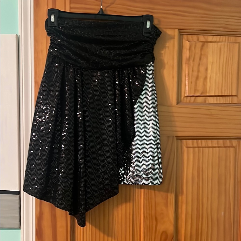 Black and Silver Sequin Skirt